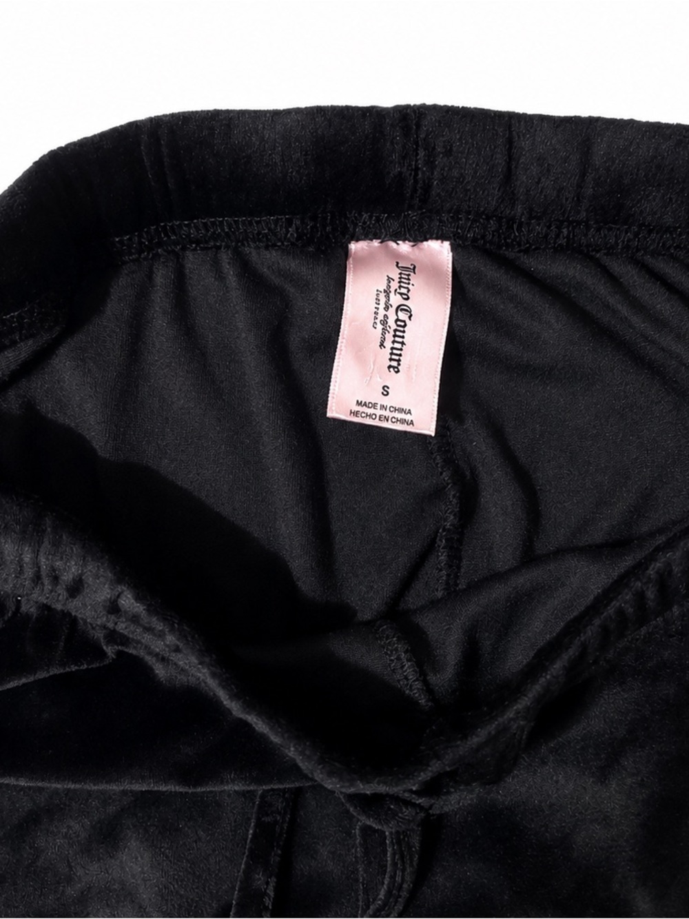 🖤 Juicy Couture Black Velour Rhinestone Joggers – Size Small - Picture 9 of 9